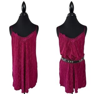 Vtg Dentelle Pleated Slip Dress